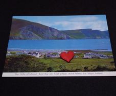 Ireland Postcard : The Cliffs of Minaun , Keel Bay and Keel Village , Achill Island , Co. Mayo - 1960s