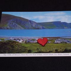 Ireland Postcard : The Cliffs of Minaun , Keel Bay and Keel Village , Achill Island , Co. Mayo - 1960s