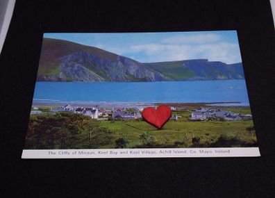 Ireland Postcard : The Cliffs of Minaun , Keel Bay and Keel Village , Achill Island , Co. Mayo - 1960s