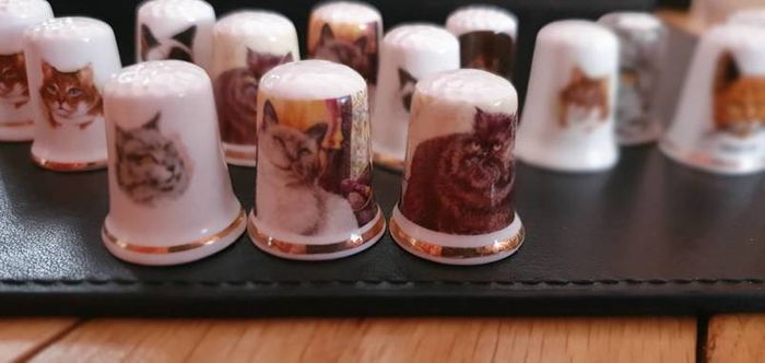 Collection of Assorted Cat Themed Thimbles