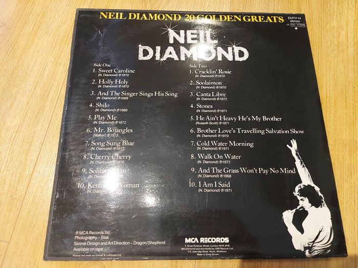 Neil Diamond - 20 Golden Greats - Vinyl Record + Hundreds More