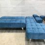 Blue Corner Sofa Bed with Chaise Longue, Aroa xs Image 3