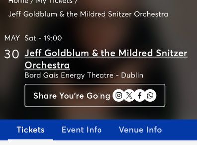 Ticket Jeff Goldblum