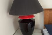 Large black and red table lamp