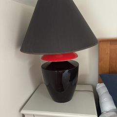 Large black and red table lamp