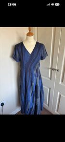 Colour 5 Power viscose blue grey dress size 10 long