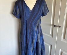 Colour 5 Power viscose blue grey dress size 10 long