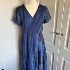 Colour 5 Power viscose blue grey dress size 10 long