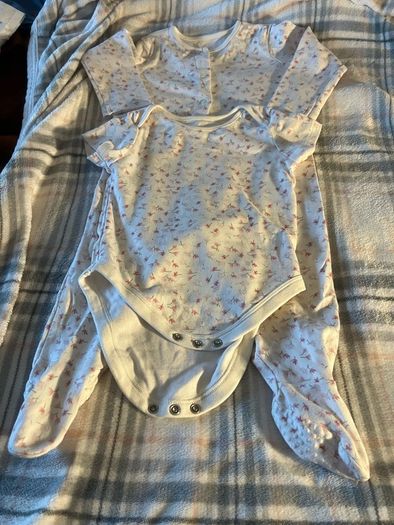 Girls new-sleeping suit  & new vest 9/12 mths