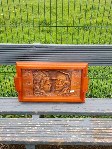 Wood stunning tea tray  postage possible