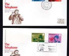 1976 Great Britain Telephone Century Commemorative Stamps First Day Cover Pair (FDC)
