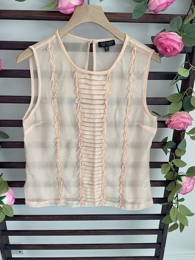 sleeveless top topshop size 12 blush shade