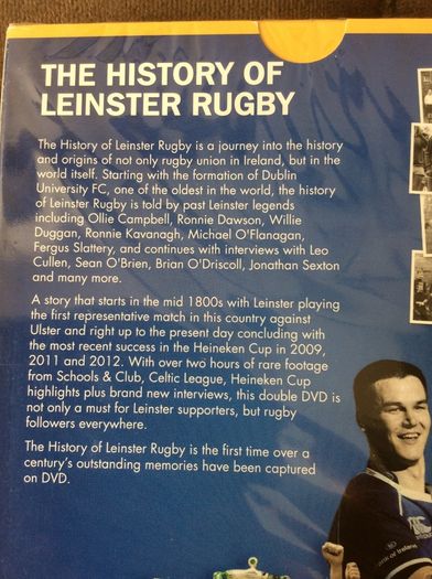 Leinster Rugby. The History Of Leinster Rugby Up To 2012 On Double DVD. Brand New In Plastic.