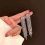 Classic women's long crystal earrings Image 4