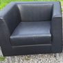 4 faux black leather tub seats excellent condition Image 2