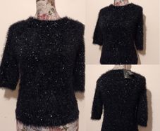 Black Sequin Jumper Top, New with tags