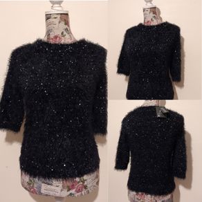 Black Sequin Jumper Top, New with tags