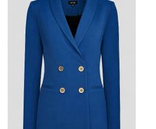 BNWT Saint + Sofia Cambridge Double Breasted Blazer Royal Blue / Sapphire UK10