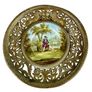 Set of 4 Antique French Brass/Hand-Painted Porcelain Wall Plaques Image 6