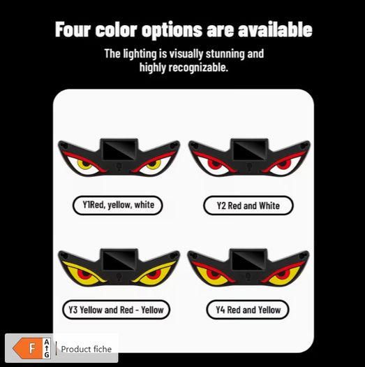 High-Brightness LED Neon Car Window Decoration Light, Wireless Solar Powered, "Devil'S Eye" Triangular Window Lighting, Creating Car Interior Atmosphere