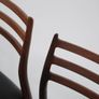 Vintage Set of 8 Rosewood and Leather Dining Chairs Model 78 by Niels Otto Moller, 1960s Image 5