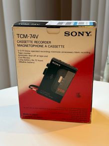 Sony TCM-74V Vintage Cassette Recorder-Like New in Original Box Manuals