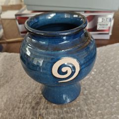 Jack O Patsy Blue  Pottery Small Vase