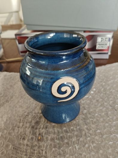 Jack O Patsy Blue  Pottery Small Vase