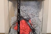 Grey Rose Bear with Red Heart Valentine Gift