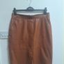 Tan leather column skirt Image 2