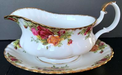 Royal Albert "Old Country Roses" Gravy Boat and Underplate