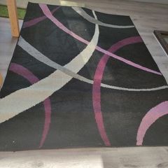 rug black with pink purple barely used