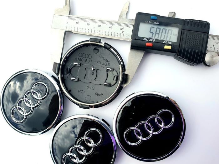 Set/4x 61mm Gloss BLACK 3D AUDI alloy wheel centre caps cap  4M0601170JG3 Hub Cover
