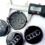Set/4x 61mm Gloss BLACK 3D AUDI alloy wheel centre caps cap  4M0601170JG3 Hub Cover Image 10