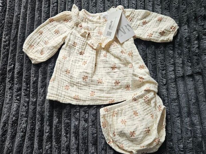 Zara Soft Baby Dress With Baby Knickers