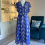 Ladies Blue Short Sleeve Floral Dress from Monsoon Image 4