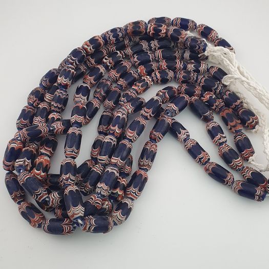 Antique Venetian Style Blue Trade Glass Beads Necklace Strands