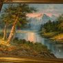 Large Vintage Framed Mountain Landscape Oil Painting Signed G. Whitman 24'' x36'' inches Image 7