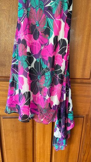 Floral Cowl Neck Beaded Dress Size 8
