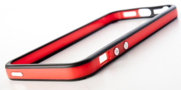 Hard Plastic Rubber Bumper Case with Metal Buttons for Apple Iphone 5 Free Screen Protector Front Back