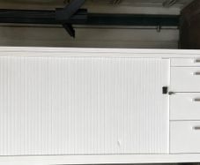 White Tambour Storage Cabinet
