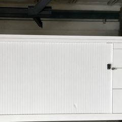 White Tambour Storage Cabinet