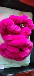 Lisa Baker Fushia Pink Fur Scarf