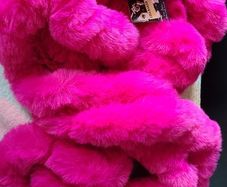 Lisa Baker Fushia Pink Fur Scarf
