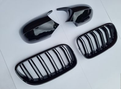 Brand New E92 E93 Lci Black Kidney Grilles & Mirror Covers Set