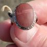 Mid Century Large Oval Cabochon Agate Sterling Silver Ring Image 6