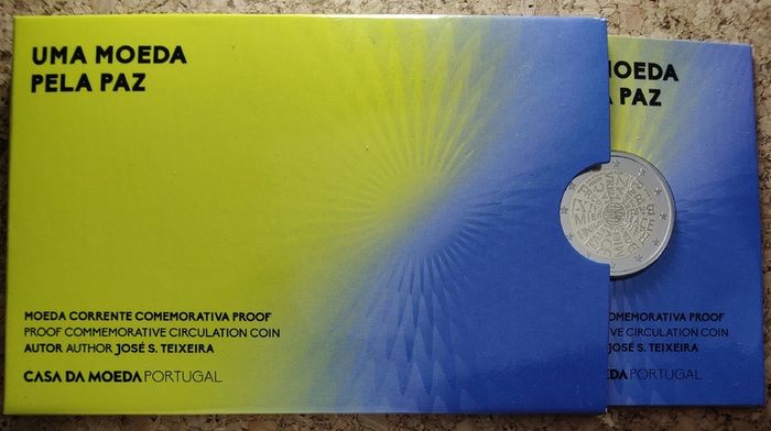 Portugal 2 Euro Base Metals Proof Coin 2023 - A Coin for Peace - 2 Euro Commemorative Coin
