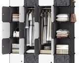 Portable Wardrobe 20 Cube Closet with 3 Clothes Hanging Rails, 14