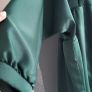 MADE IN ITALY bottle green silk style pussy bow longline blouse Sz XL (Fit 16-20UK) - Bnwot - Rrp 44.95 Image 7