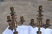 A Pair Of Nineteenth Century Bronze/Brass Candelabras(3.8kgs)